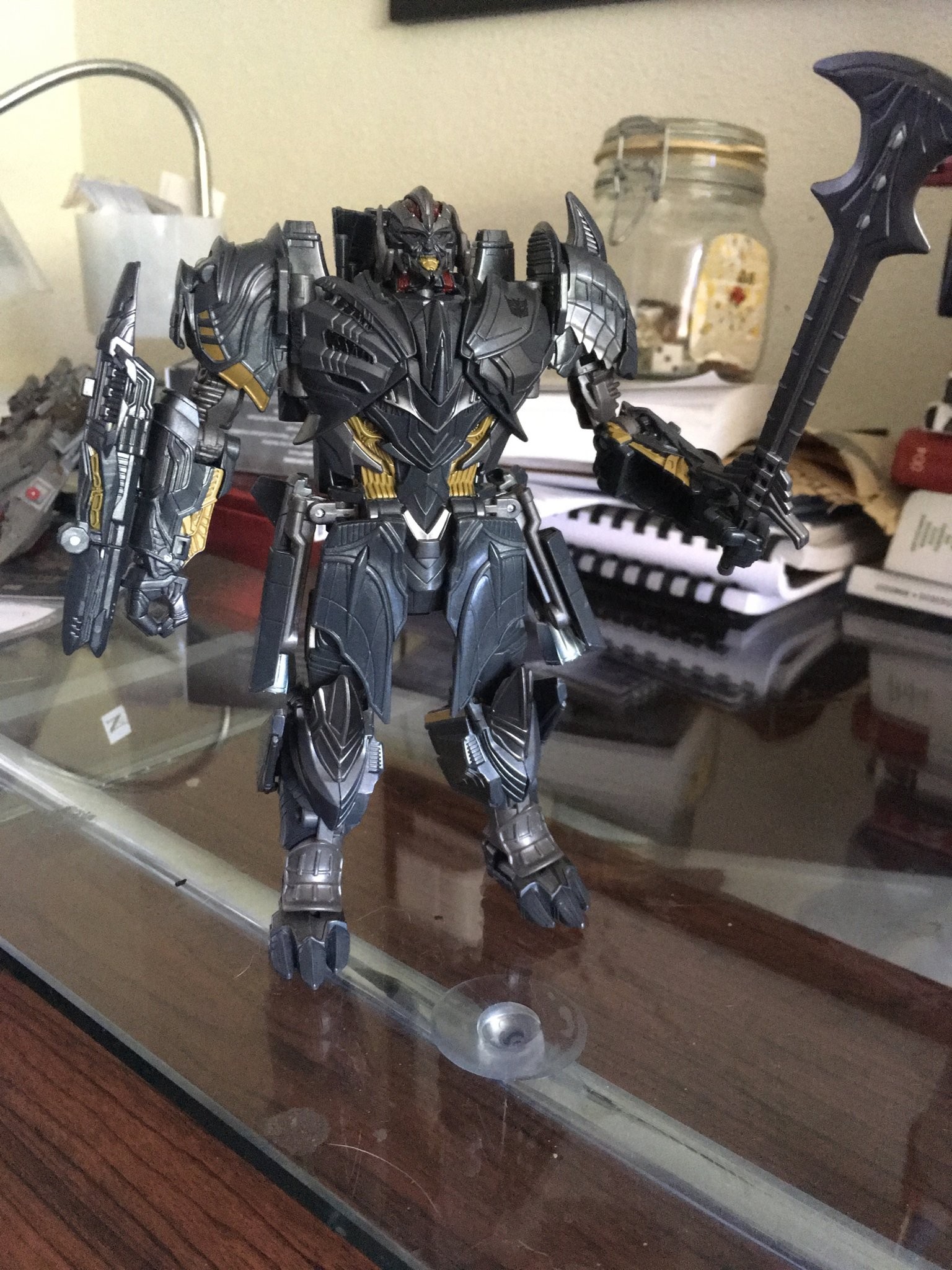 Transformers News: In Hand Images of Voyager Megatron from Transformers: The Last Knight with Comparisons for Scale Transformers News: In Hand Images of Voyager Megatron from Transformers: The Last Knight with Comparisons for Scale