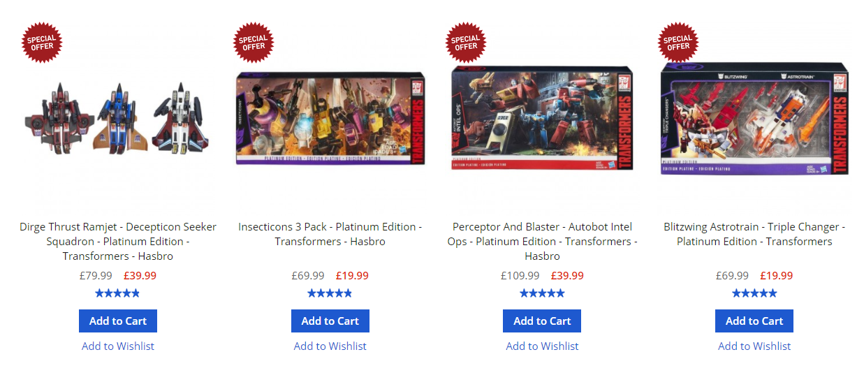 Transformers News: A1 Toys Platinum Sets Flash Sale Transformers News: A1 Toys Platinum Sets Flash Sale