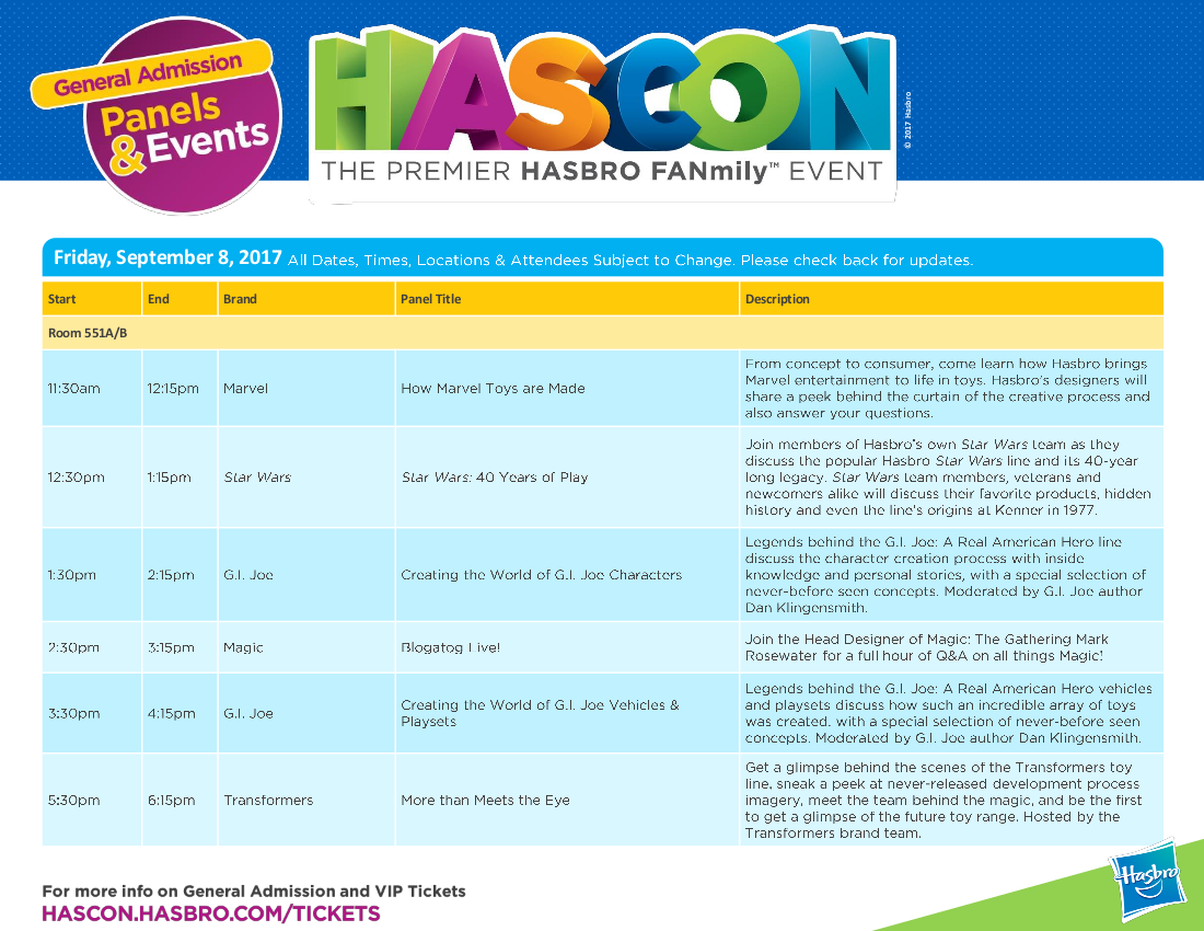 Transformers News: Full HASCON 2017 Transformers Panels and Event Schedule: IDW, Machinima, The Last Knight, More