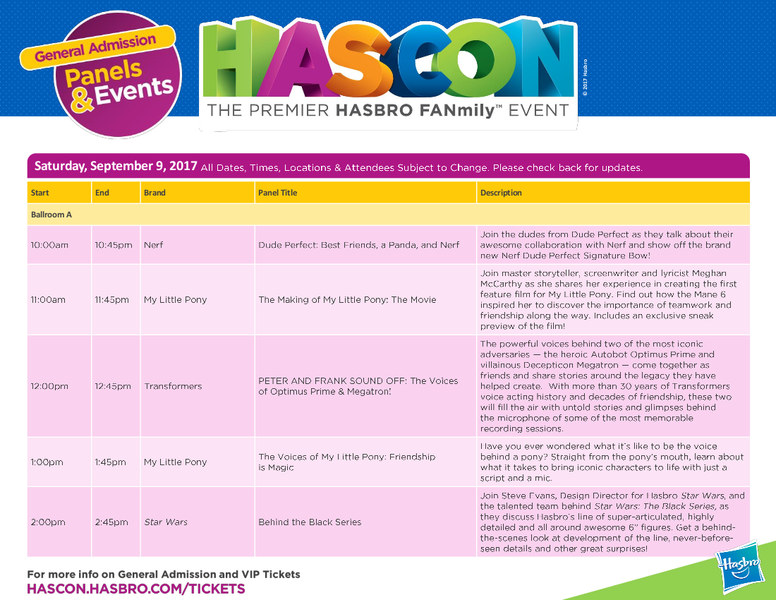 Transformers News: Full HASCON 2017 Transformers Panels and Event Schedule: IDW, Machinima, The Last Knight, More