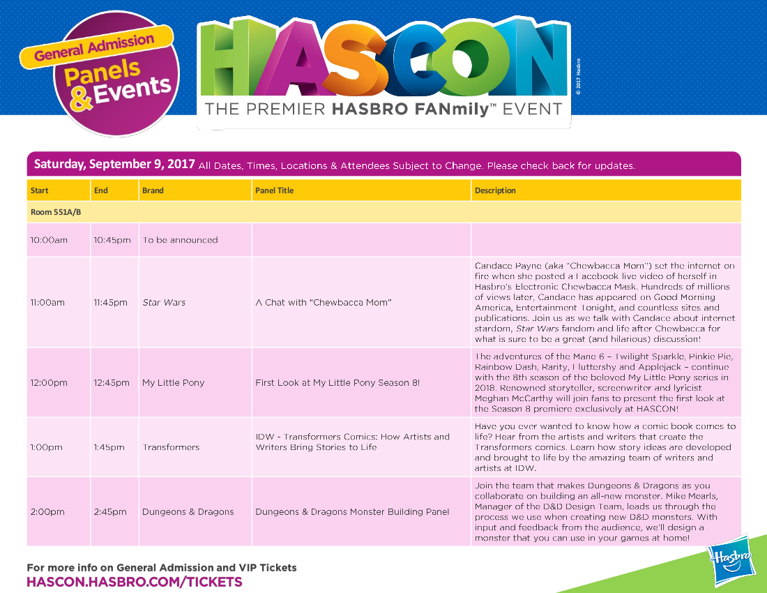 Transformers News: Full HASCON 2017 Transformers Panels and Event Schedule: IDW, Machinima, The Last Knight, More