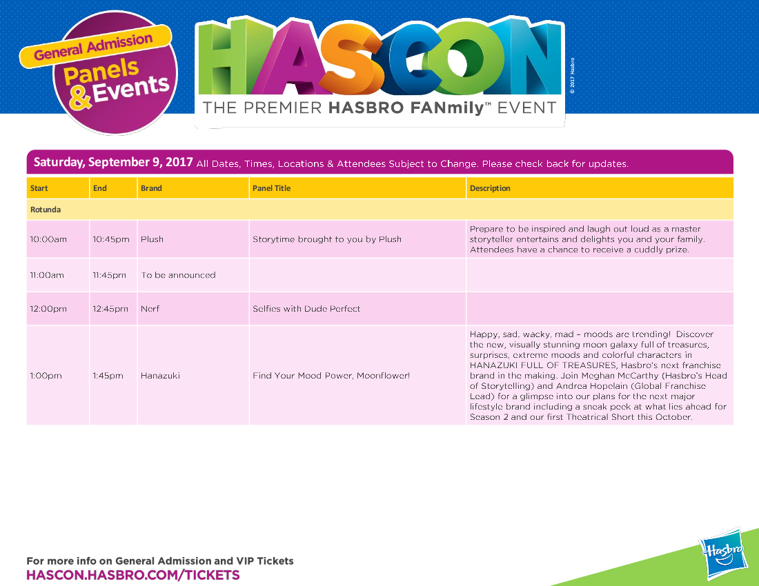 Transformers News: Full HASCON 2017 Transformers Panels and Event Schedule: IDW, Machinima, The Last Knight, More