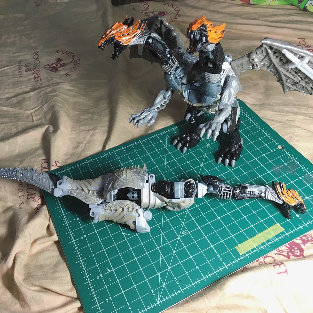 Transformers News: In-Hand Images of Transformers: The Last Knight Leader Dragonstorm, with Stormreign & Dragonicus