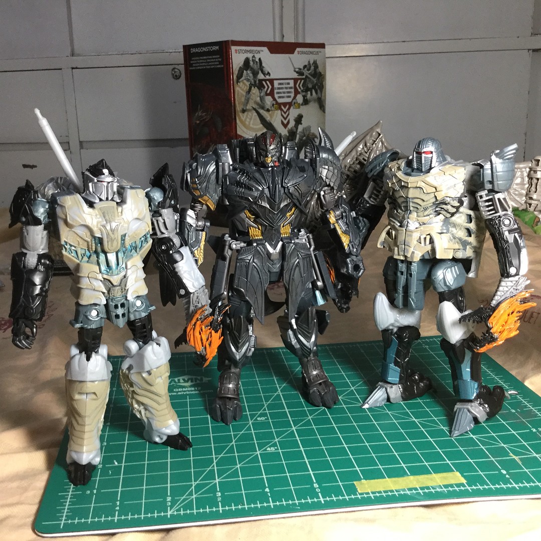 Transformers News: In-Hand Images of Transformers: The Last Knight Leader Dragonstorm, with Stormreign & Dragonicus
