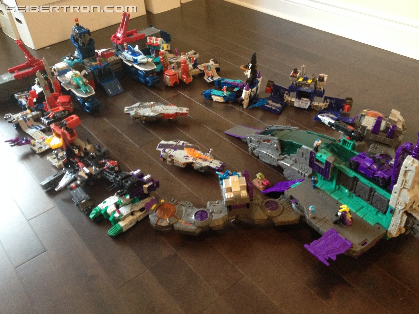 Transformers News: Pictures of Every Transformers Titans Return Bases Connected Together