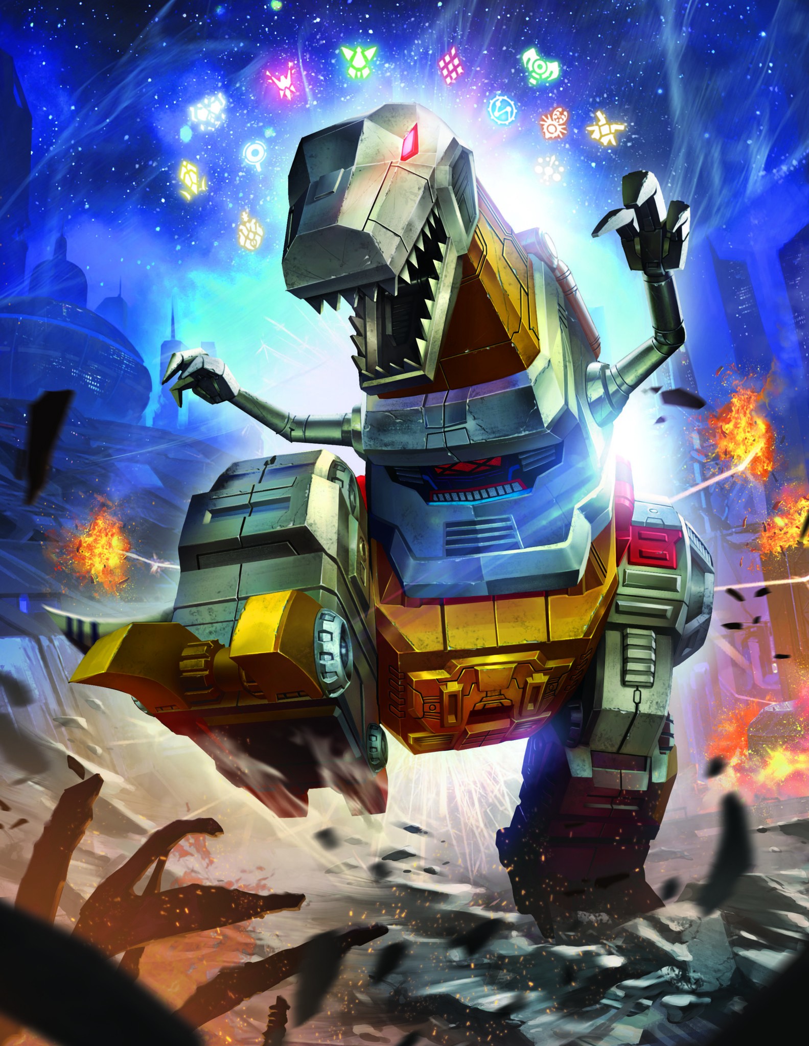 Transformers News: Official Artwork for Transformers Power of the Primes Dinobots