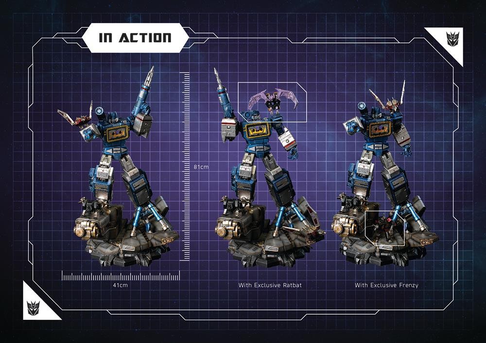 Transformers News: Final Images of Imaginarium Art Transformers Soundwave Statue, with Ravage, Rumble, Laserbeak
