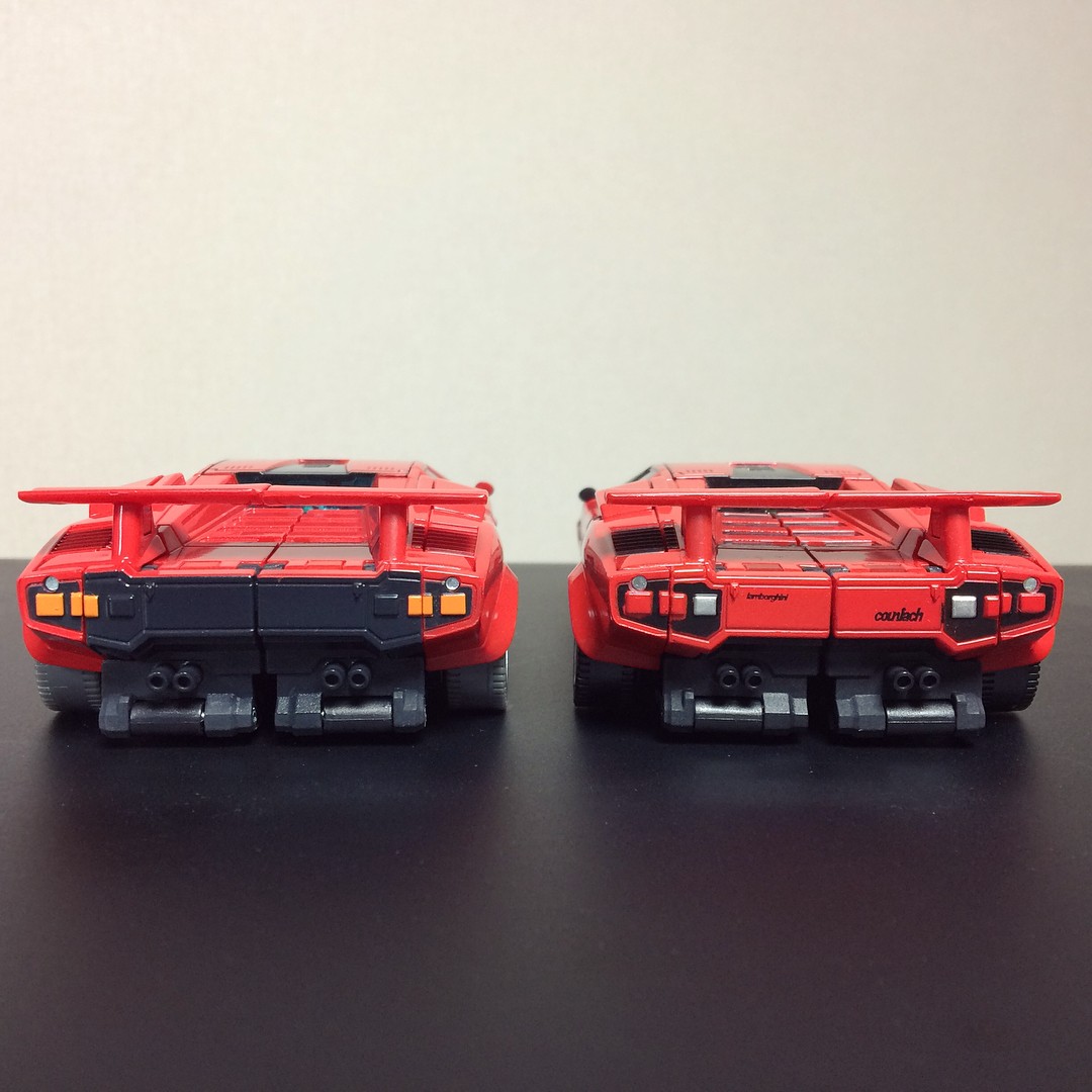 Transformers News: Comparison Images of Takara Tomy Transformers Masterpiece MP-12+ Lambor / Sideswipe