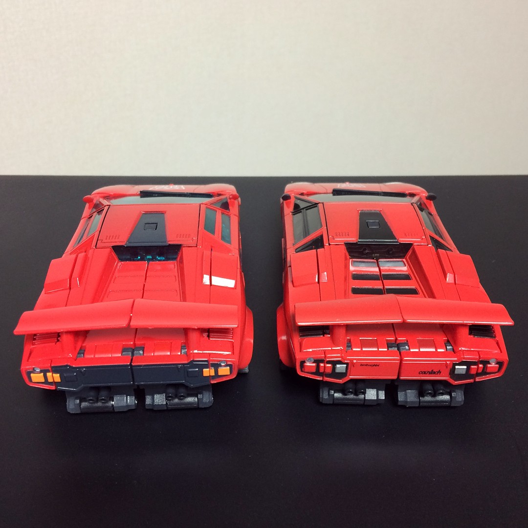 Transformers News: Comparison Images of Takara Tomy Transformers Masterpiece MP-12+ Lambor / Sideswipe