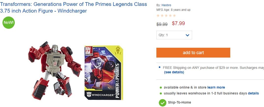 Transformers News: Toysrus has Received Shipment for Transformers Power of the Primes Wave 1 Deluxes and Legends