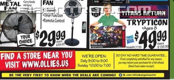 Transformers News: Steal of a Deal: Ollies Advertising Titans Return Trypticon for $49.99 Starting May 17 Transformers News: Steal of a Deal: Ollies Advertising Titans Return Trypticon for $49.99 Starting May 17