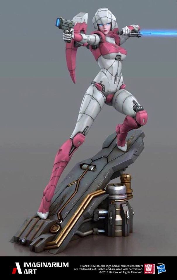 Transformers News: Full Colour Image of Imaginarium Art Transformers Arcee Statue