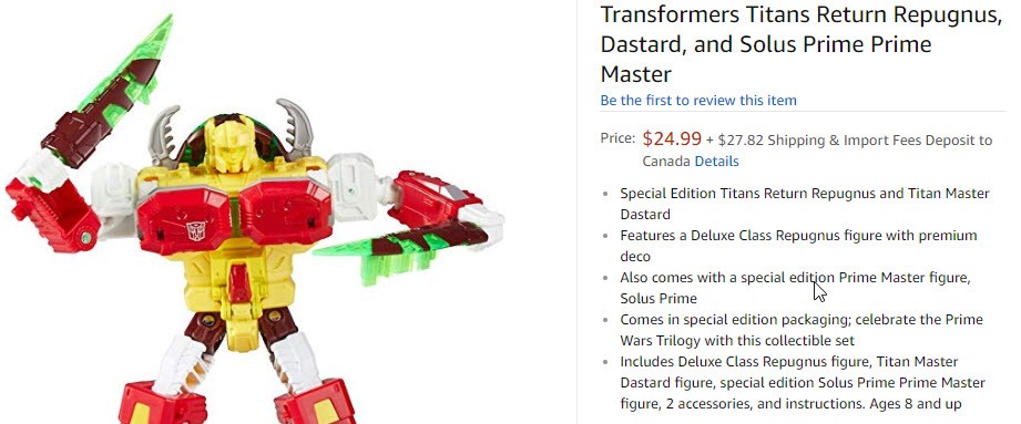 Transformers News: Transformers Prime Wars Generations Repugnus Available for Preorder on Amazon