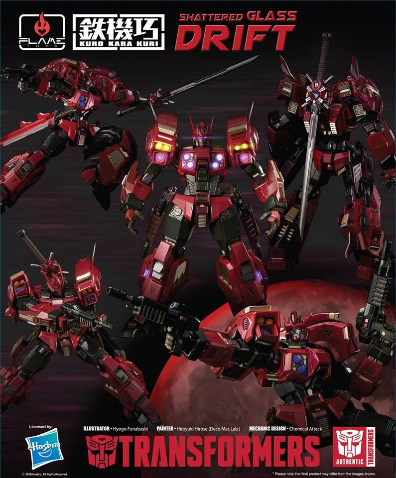 Transformers News: Flame Toys IDW Shattered Glass Drift and Optimus Prime Model Kit Pre-Orders Open