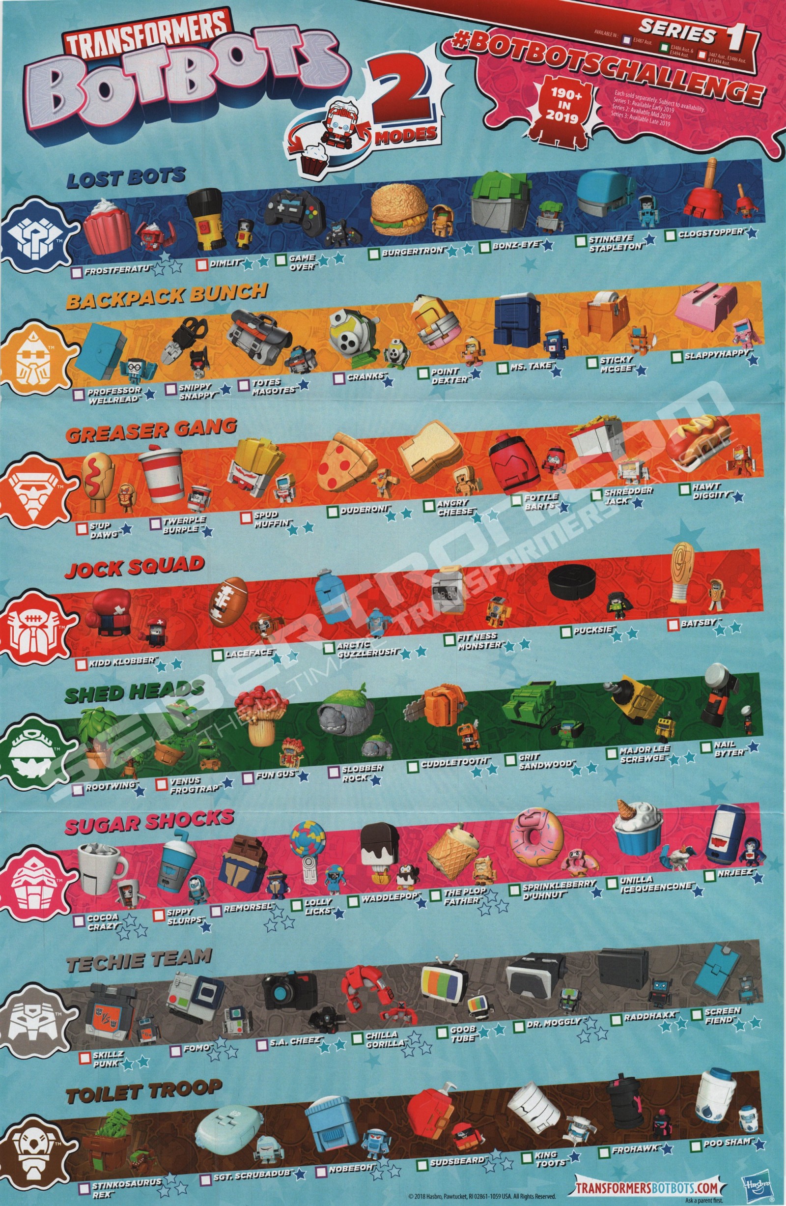 Transformers News: Image of Checklist and Full List of Names for Series 1 of Transformers BotBots Transformers News: Image of Checklist and Full List of Names for Series 1 of Transformers BotBots