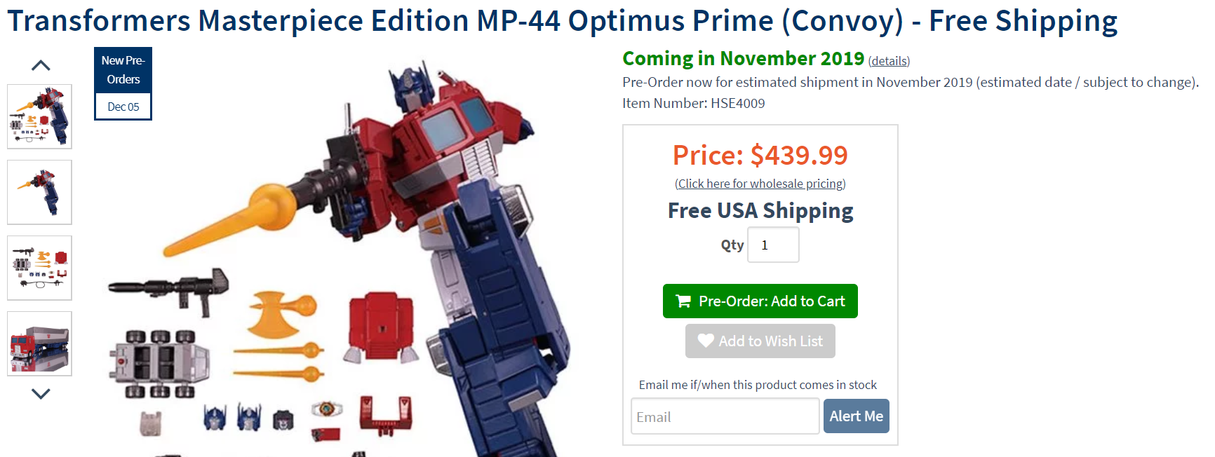 Transformers News: Hasbro Releasing Transformers Masterpiece MP-44 Optimus Prime Ver 3 for $440 USD