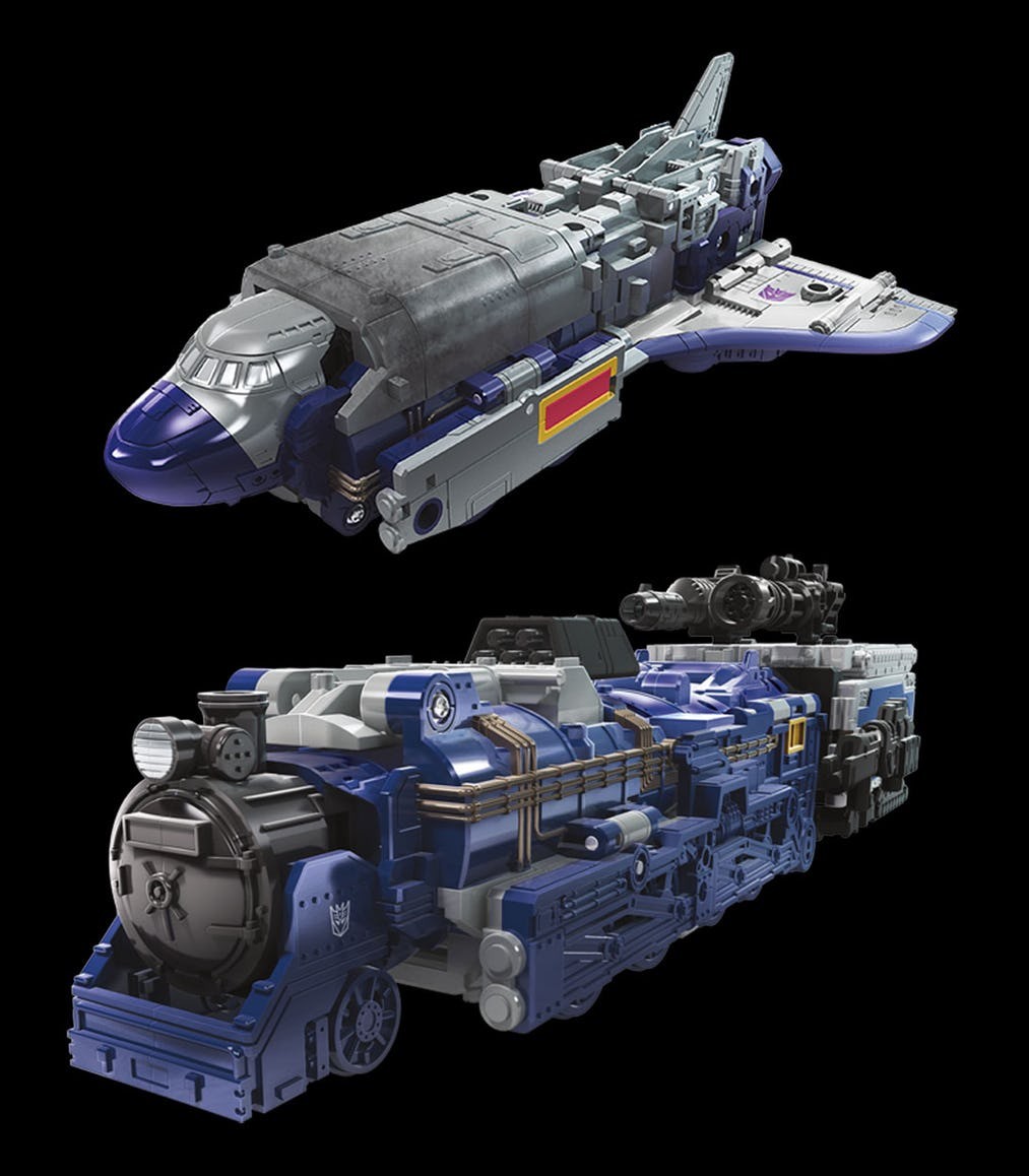 Transformers News: New SIEGE Products reveals: Voyager Apeface, Leader Astrotrain, Deluxe Spinister and Corsshairs