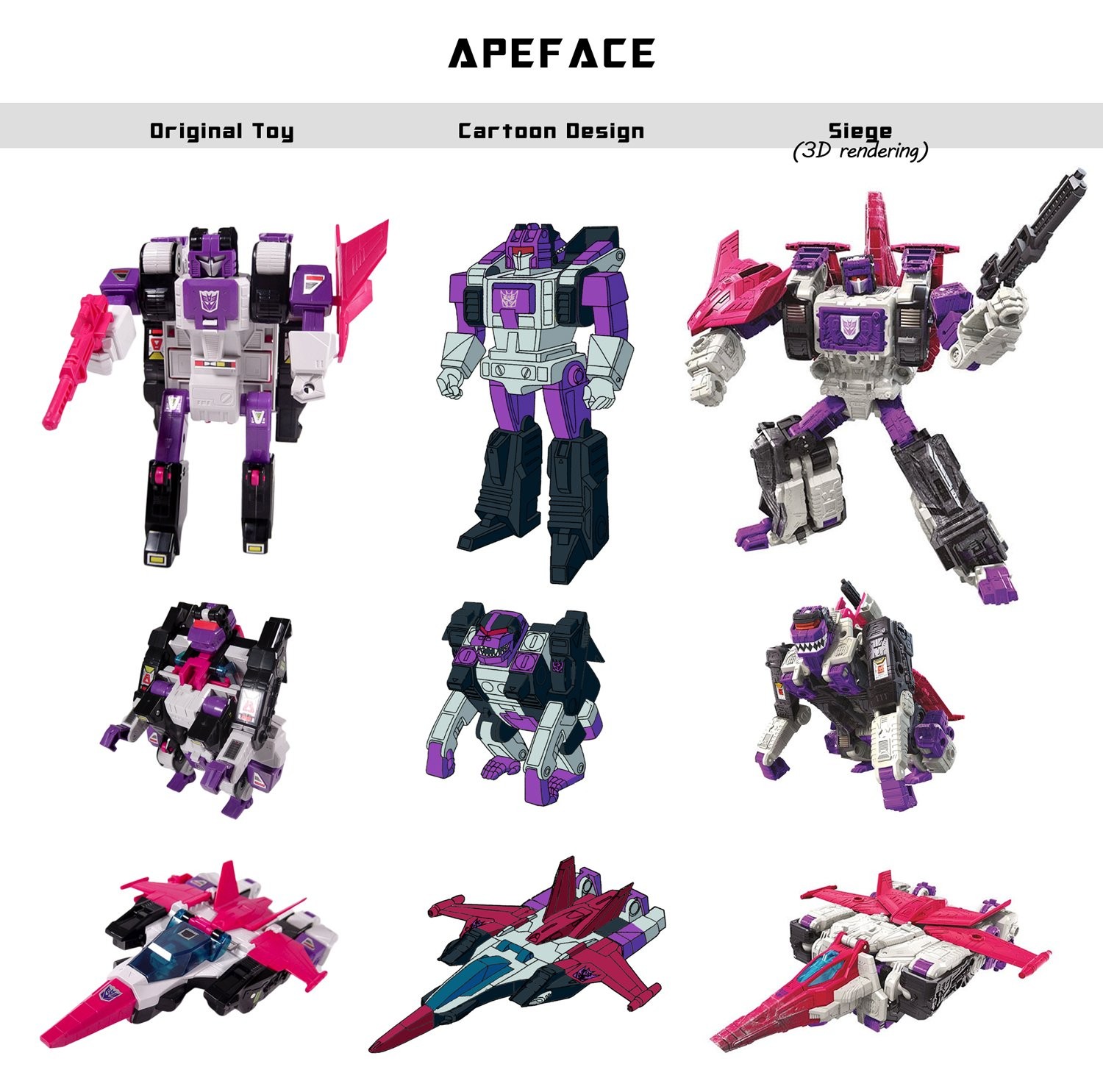 Transformers News: Transformers War for Cybertron Siege Comparison Charts for Apeface Crosshairs and Astrotrain