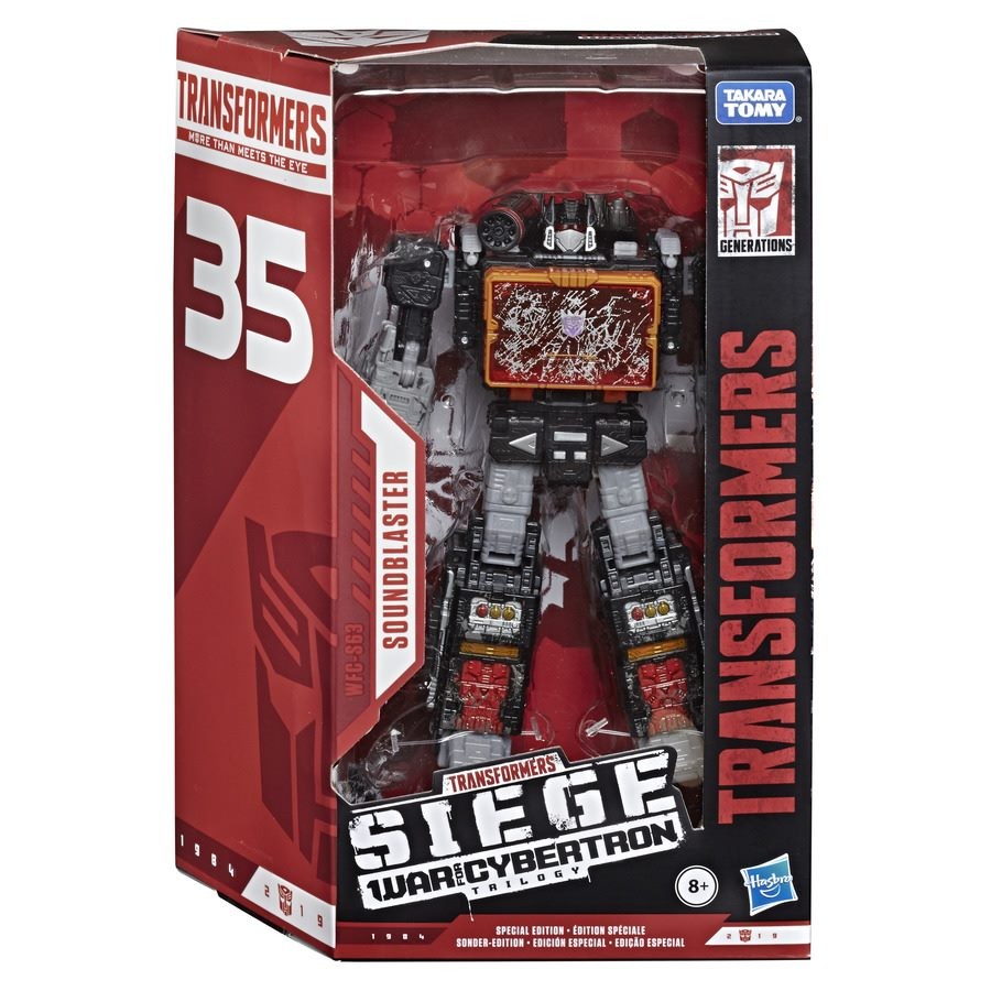 Transformers News: In Package Images of Cell Shaded Transformers Siege Optimus Prime and Megatron, Soundblaster