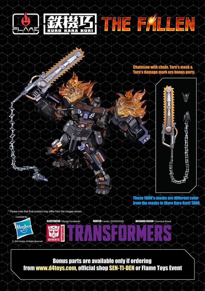 Transformers News: Flame Toys Reveal Kuro Kara Kuri The Fallen