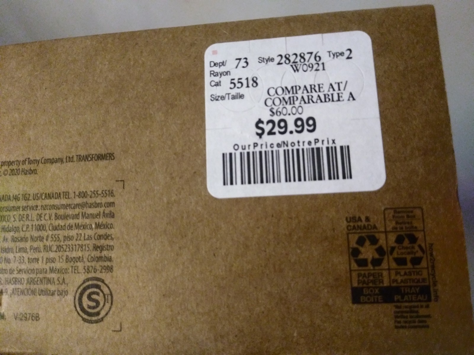 Transformers News: Canadian TF Sightings: Origins Bumblebee at Toysrus and Shaterred Glass Optimus + Ratchet at Winners