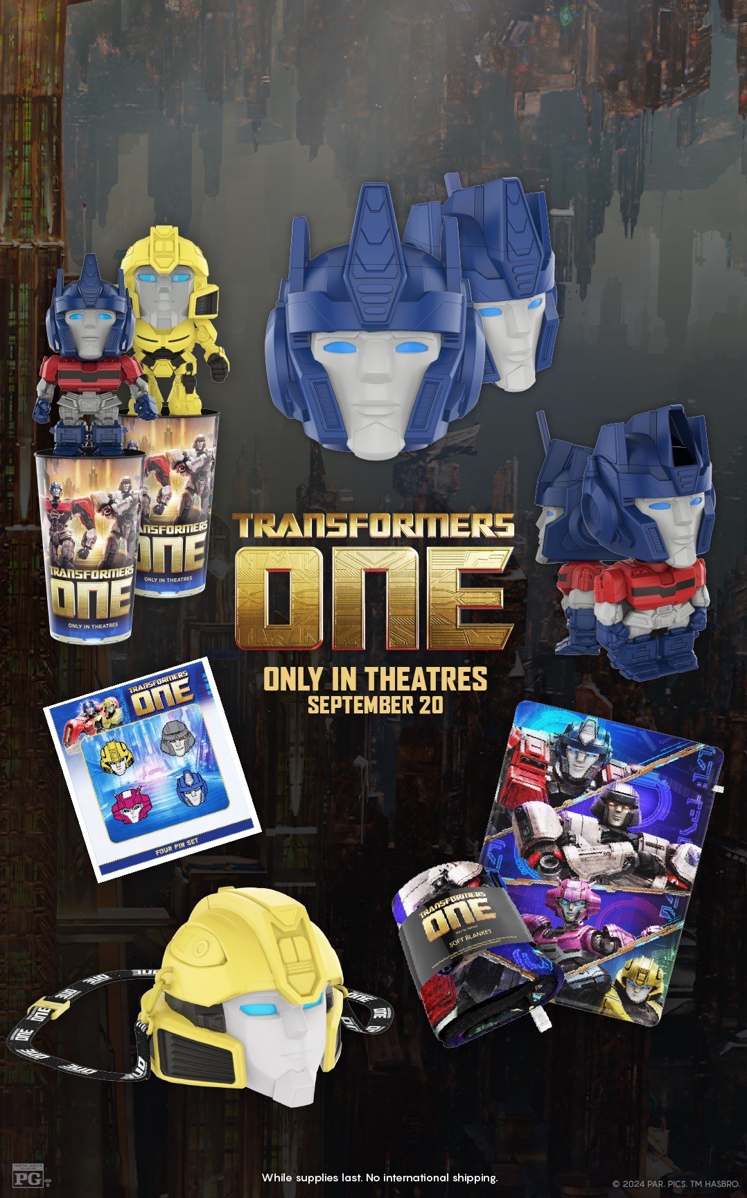 Transformers News: AMC Reveals Transformers One Popcorn Bucket and the Transforming One is now MIA